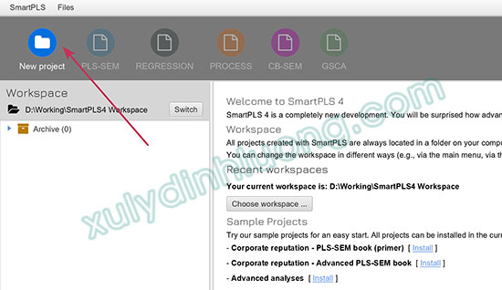 Hướng dẫn SmartPLS 4 cơ bản: Quy trình tạo vùng làm việc Workspace 3