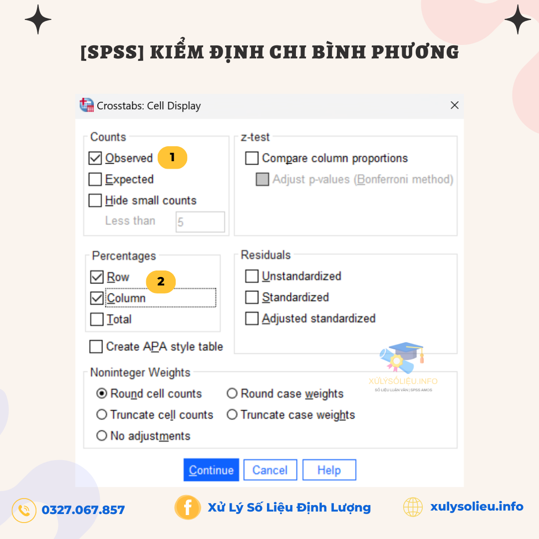 Kiểm định Chi bình phương Chi-Square test trong SPSS 27 Tích chọn và tiến hành kiểm định Chi bình phương