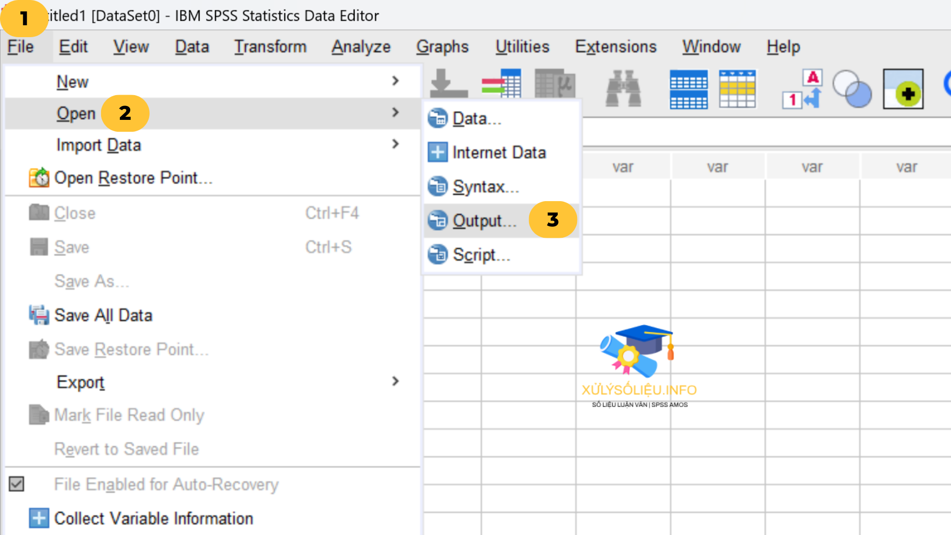 Hướng dẫn nhập liệu, import data vào phần mềm SPSS 27, 26, 20 Mở tập dữ liệu đã được lưu bằng định dạng SPSS