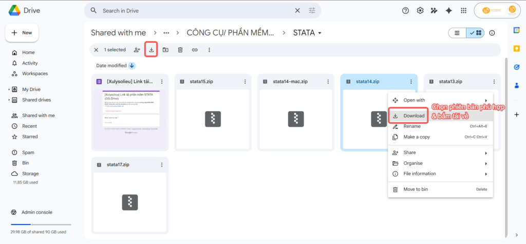 Hướng dẫn tải STATA