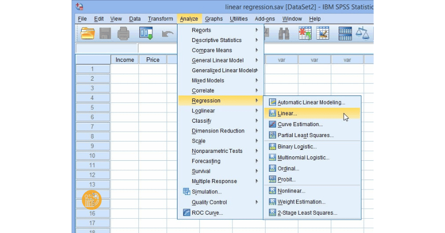 Bước 1 chạy hồi quy trong SPSS