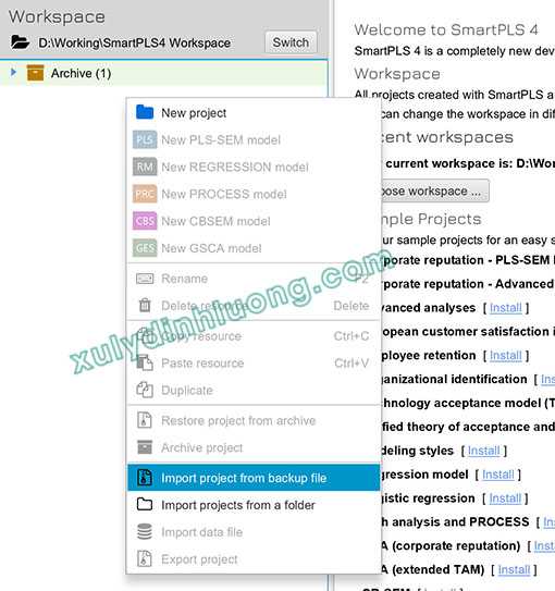 Vẽ mô hình, xuất nhập dự án trên SMARTPLS 4 17