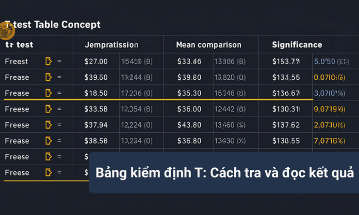 Bảng kiểm định T: Cách tra và đọc kết quả