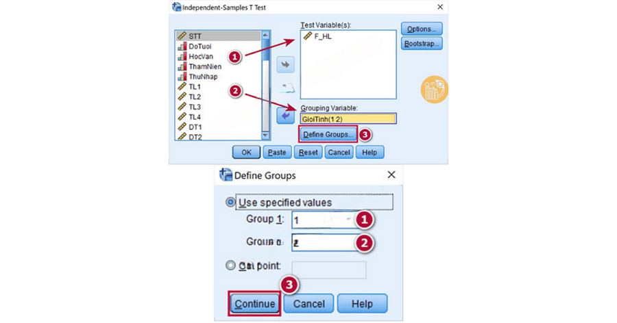 Nhấn Define Groups và nhập mã nhóm