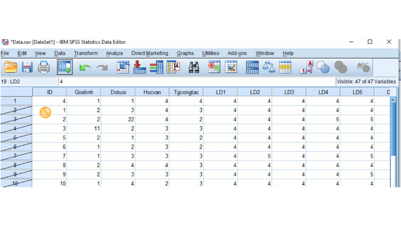 Kết quả dữ liệu lỗi nằm trên cùng