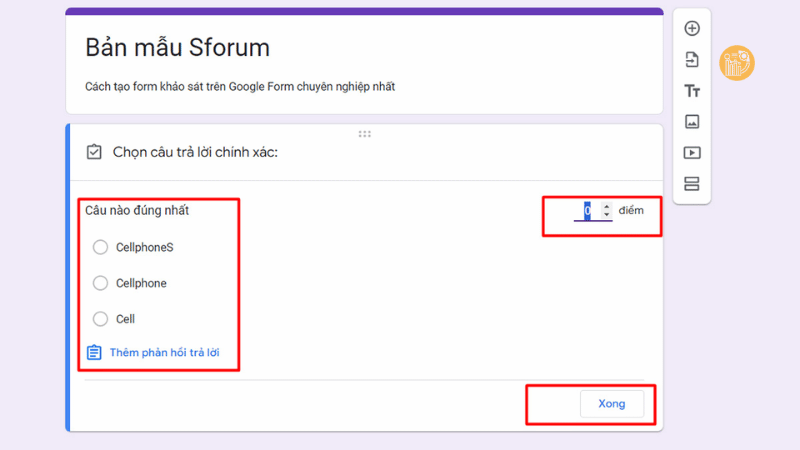 Danh-dau-dap-an-dung-nhap-so-diem-tuong-ung-va-luu-lai