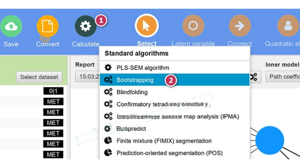 Bootstrapping SmartPLS: Hướng dẫn chi tiết cho phân tích dữ liệu Kích hoạt chức năng Bootstrapping SmartPLS để kiểm định mô hình.