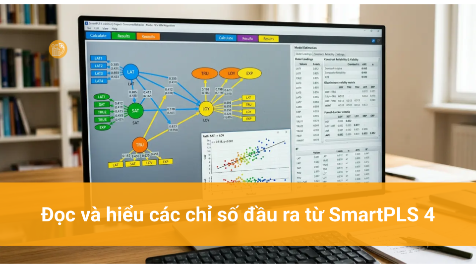 Các Kỹ Thuật Nhập Xuất Dữ Liệu & Vẽ Mô Hình Đường Dẫn trên SMARTPLS 4 Đọc và hiểu các chỉ số đầu ra từ SmartPLS 4